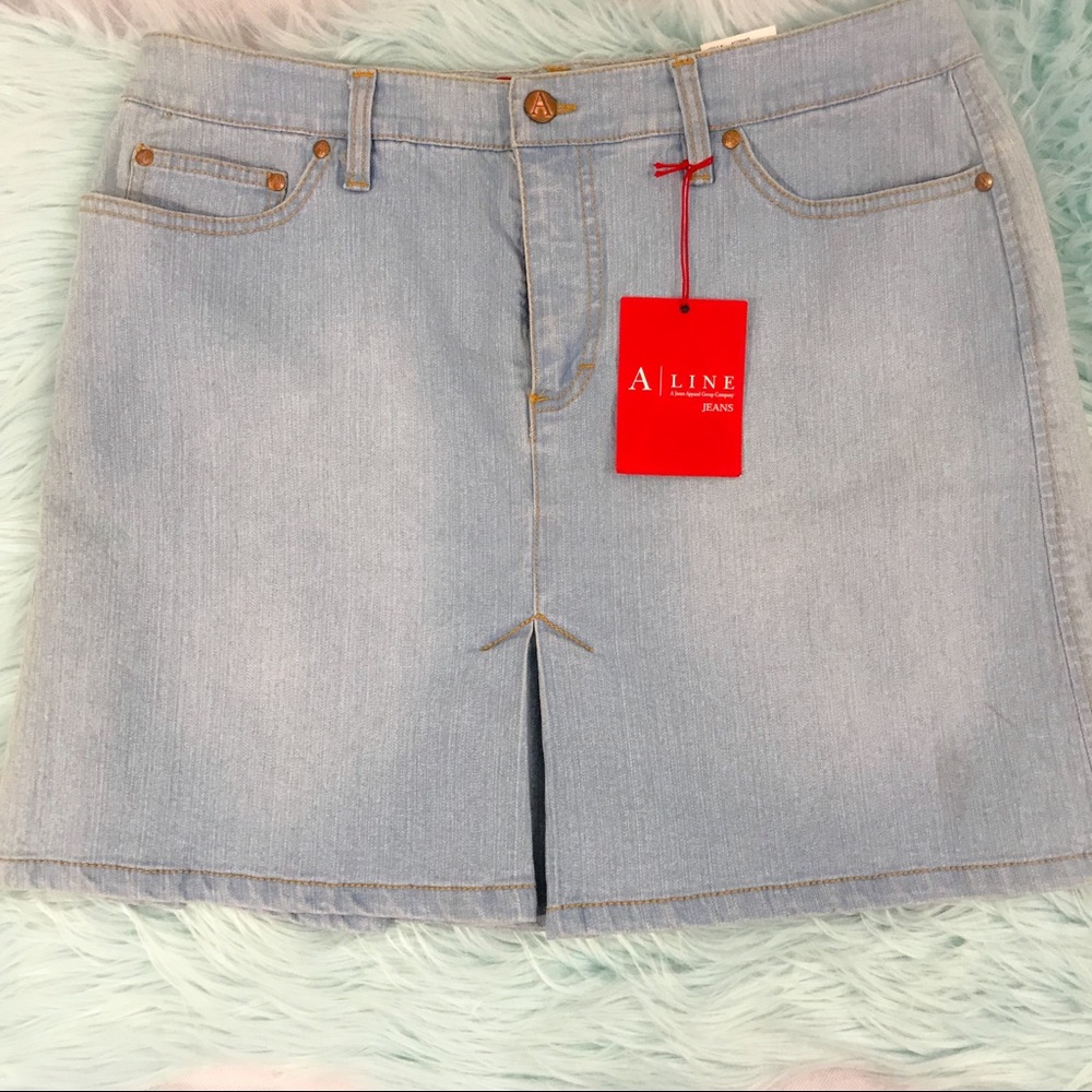 A-Line Jeans Light Blue Denim Skirt